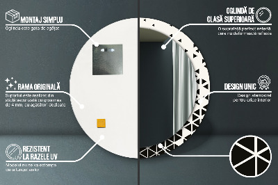 Dekorativ rund spegel Abstrakt geometrisk