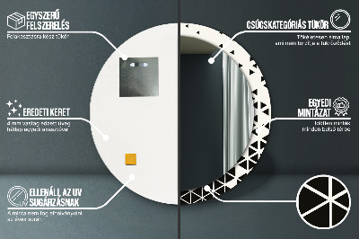 Dekorativ rund spegel Abstrakt geometrisk