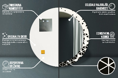 Dekorativ rund spegel Abstrakt geometrisk