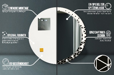 Dekorativ rund spegel Abstrakt geometrisk