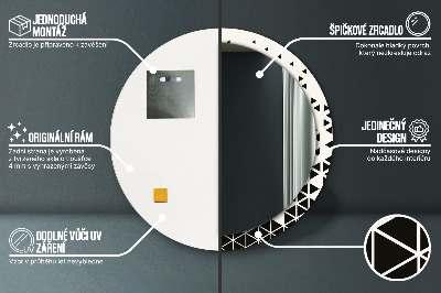 Dekorativ rund spegel Abstrakt geometrisk