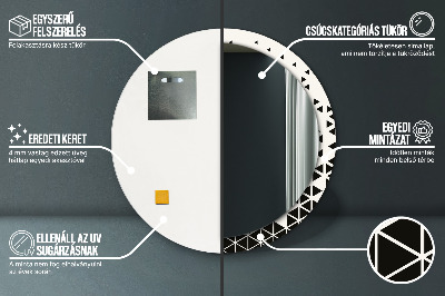 Dekorativ rund spegel Abstrakt geometrisk