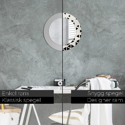 Dekorativ rund spegel Abstrakt geometrisk