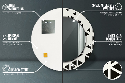 Dekorativ rund spegel Abstrakt geometrisk