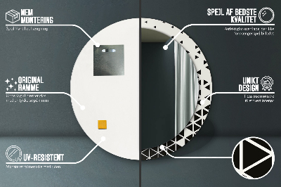 Dekorativ rund spegel Abstrakt geometrisk