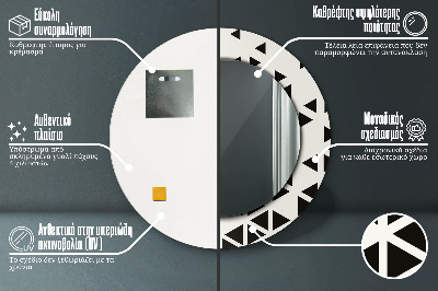 Dekorativ rund spegel Abstrakt geometrisk