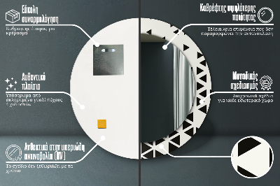 Dekorativ rund spegel Abstrakt geometrisk