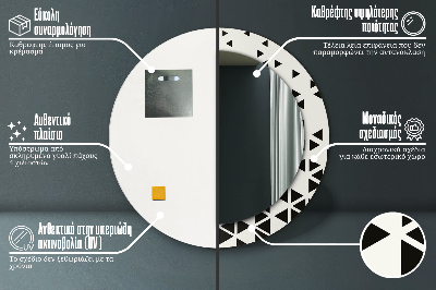 Dekorativ rund spegel Abstrakt geometrisk