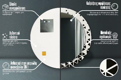 Dekorativ rund spegel Abstrakt geometrisk