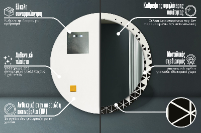 Dekorativ rund spegel Abstrakt geometrisk