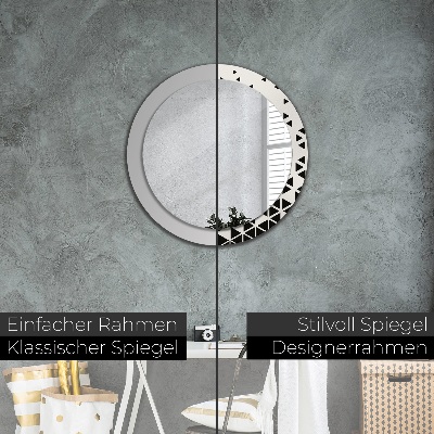 Dekorativ rund spegel Abstrakt geometrisk