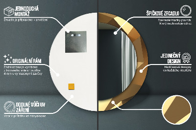 Dekorativ rund spegel Guld abstraktion