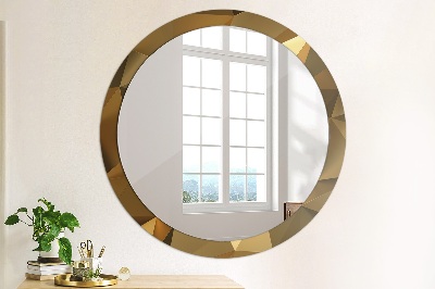 Dekorativ rund spegel Guld abstraktion