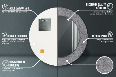 Dekorativ rund spegel Betongstruktur
