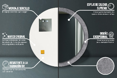 Dekorativ rund spegel Betongstruktur