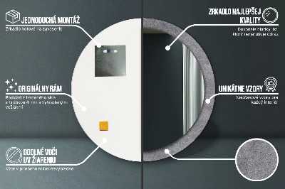 Dekorativ rund spegel Betongstruktur