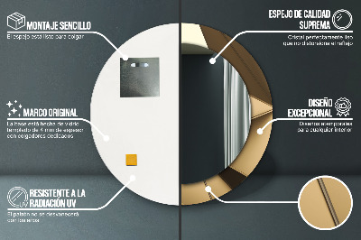 Rund spegel med tryck Modern abstraktion