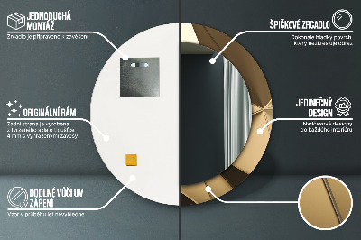 Rund spegel med tryck Modern abstraktion