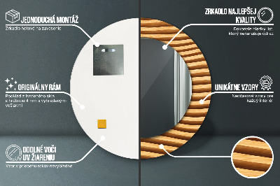 Dekorativ rund spegel Trävåg