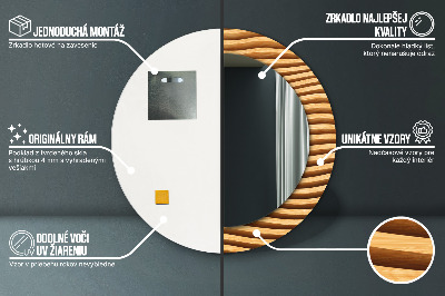 Dekorativ rund spegel Trävåg
