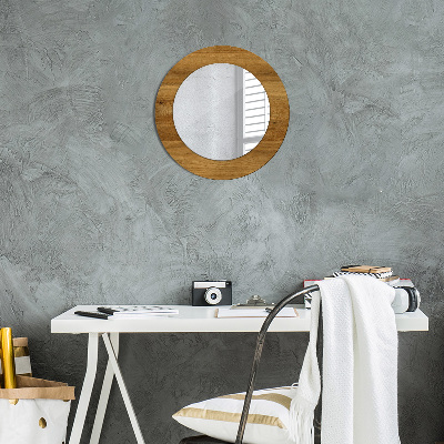 Dekorativ rund spegel Rustik ek