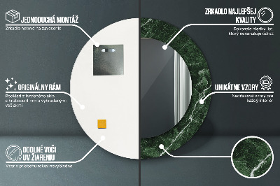 Dekorativ rund spegel Grön marmor
