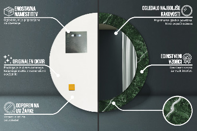 Dekorativ rund spegel Grön marmor