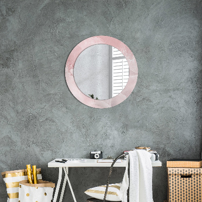 Dekorativ rund spegel Rosa sten