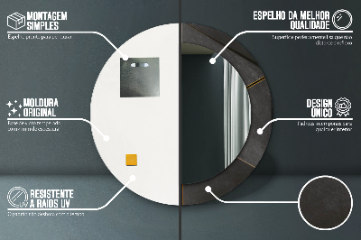 Dekorativ rund spegel Grå trianglar