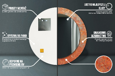 Dekorativ rund spegel Rost metall
