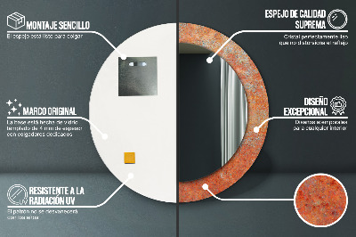 Dekorativ rund spegel Rost metall