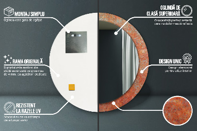 Dekorativ rund spegel Rost metall