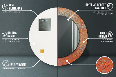 Dekorativ rund spegel Rost metall