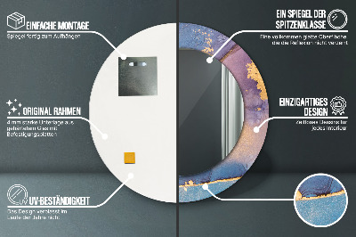 Dekorativ rund spegel Marmor sten