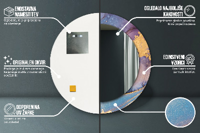 Dekorativ rund spegel Marmor sten