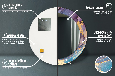 Dekorativ rund spegel Marmor sten