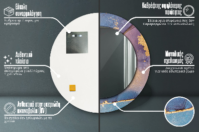Dekorativ rund spegel Marmor sten