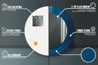 Rund spegel med tryck Abstrakt konst