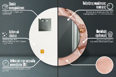 Dekorativ rund spegel Abstrakt vätska