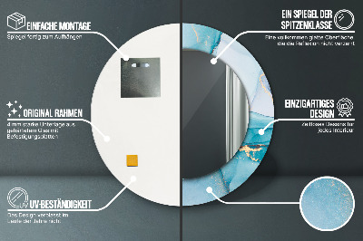 Dekorativ rund spegel med tryck Abstrakt vätska