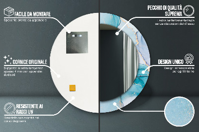 Dekorativ rund spegel med tryck Abstrakt vätska