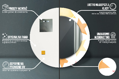 Dekorativ rund spegel Pastellstjärnor
