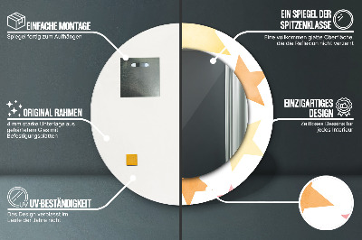Dekorativ rund spegel Pastellstjärnor