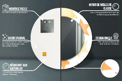 Dekorativ rund spegel Pastellstjärnor