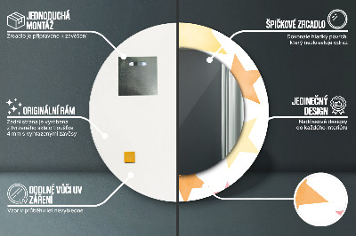 Dekorativ rund spegel Pastellstjärnor