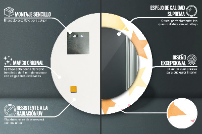 Dekorativ rund spegel Pastellstjärnor