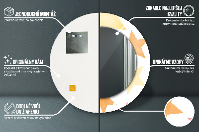 Dekorativ rund spegel Pastellstjärnor