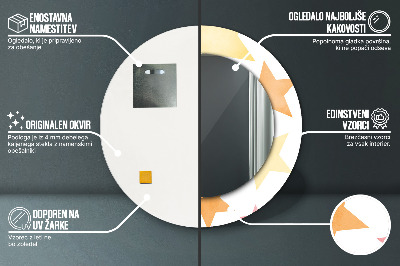 Dekorativ rund spegel Pastellstjärnor
