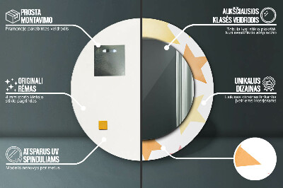 Dekorativ rund spegel Pastellstjärnor