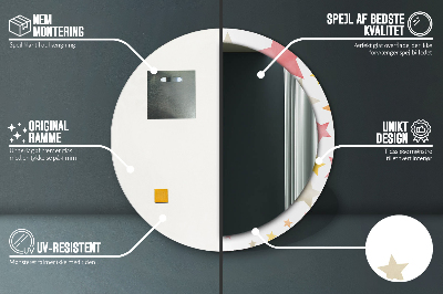 Dekorativ rund spegel Pastellstjärnor